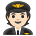 🧑🏻‍✈️ pilot: light skin tone display on Google